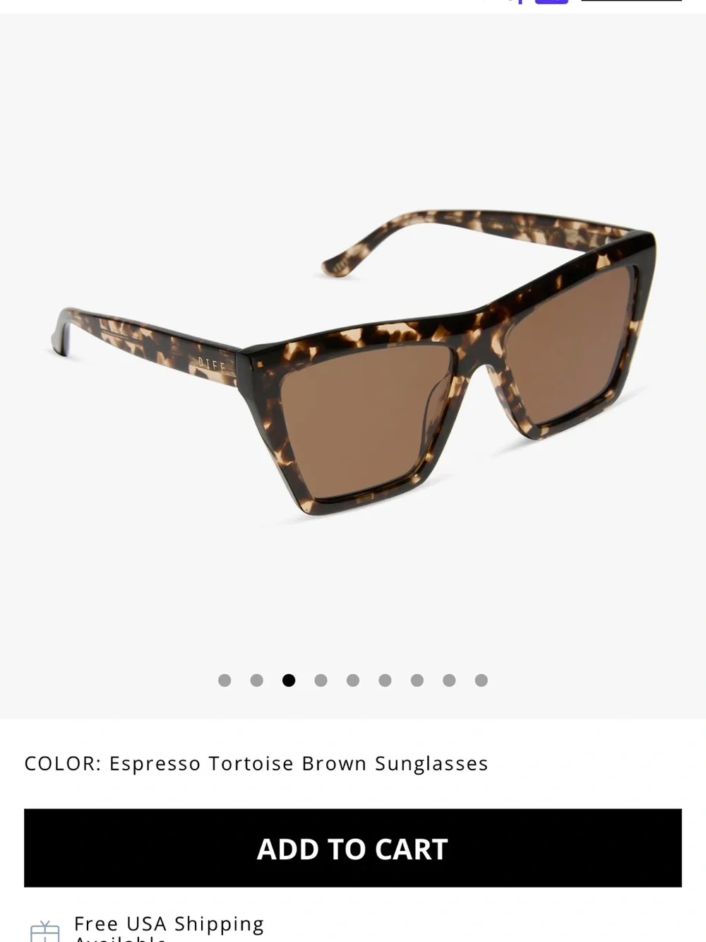 Diff Eyewear Espresso Tortoise Sunglasses - Vivi - Jessie James Decker